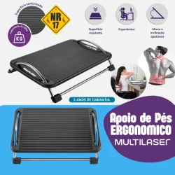 Descanso Ergonômico Para Pés Apoio Pé Regulagem Escritório - Multilaser
