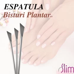 Espátula Inox Espátula Plantar - Slim / Ref.35  Manicure e Pedicure - Cuidado com as Unhas