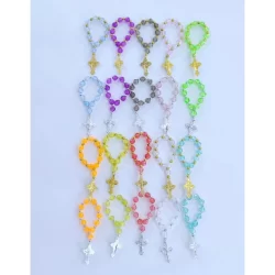 10 peças mini terço batismo terço pequeno para lembrancinhas com miçangas artesanal ART MILLY