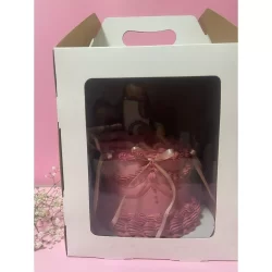 Caixas 22x22x26 *PROMOÇÃO HOJE* Para Bolo/Torta Bolo Alto Alça Baixa Branco Com Visor Confeitaria