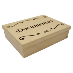 Caixa Organizadora de Documentos em MDF – Com Tampa Vazada, Resistente e Ideal para Escritório