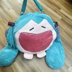 Hatsune Miku mochila de pelúcia mochila feminina boneca mochila de desenho animado de grande capacidade