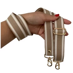 Alça Transversal Bolsa Estampada Poliéster Listras Chic