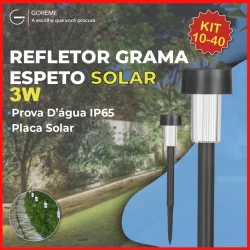 Kit 40 Luminária Espeto Jardim Solar 3W LED Lite Refletor Solar Luz de Gramado Prova D'àgua Avançada