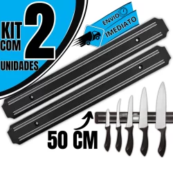 KIT 02 Barra Magnética Imã Para Facas e Ferramentas 50cm Para Casas Churrascaria