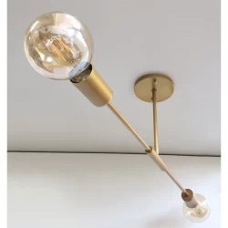 Lustre Luminaria Moderna Duas Lampadas Linear
