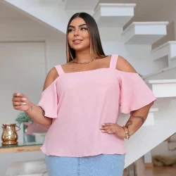 Blusa Feminina Plus Size Modelo Cigana – Tecido Duna | Tamanho Único GG/G1