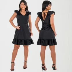 Vestido Curto Forrado Moda Evangélica Casual  Sedinha Cristã Elegante Moda Mulher
