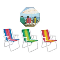 KIT DE 1 A 4 CADEIRA DE PRAIA MARCA MOR COR SORTIDA RECLINAVEL