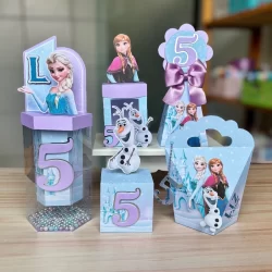 Kit Caixas Personalizadas de Luxo – Frozen  | Lembrancinhas prontas para Festas e Aniversárioss