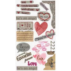18 stickers adesivos amor dia dos namorados para presente, scrapbook e carta