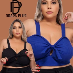 DRAPA PLUS - Kit COM 2 Croppeds LAÇO Plus Size