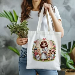ECO BAG CRISTÃ,CATÓLICA,BOLSA JESUS BOM PASTOR PRATICA E FACIL,DIA A DIA