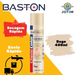 Tinta Spray Uso Geral Bege Baston 400ml ChemiColor Secagem Rápida Uso Interno e Externo