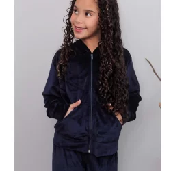 Conjunto Infantil Menina Juvenil Feminino Agasalho + Calça Plush Veludo