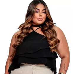 Blusa Plus Size Bata Feminina Plus Size Amarrar Moda Blogueira Tendência 2025