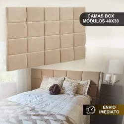 Cabeceira Estofada Modular Decorativa 40x30cm – Box Solteiro, Casal, Queen e King - ENVIO IMEDIATO