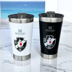 Copo Térmico Vasco da Gama 473ml — Preto e Branco, Edição Especial