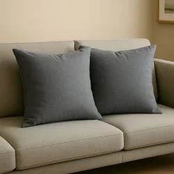 kit 2 Capas de Almofadas 40×40 Tecido Suede Liso "  com Zíper escondido