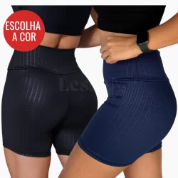 Kit 2 Shorts Fitness Feminino Cintura Alta Academia