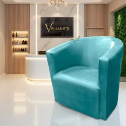 Poltrona Urca Decorativa Reforçada Resistente Para Quarto Sala Salão de Beleza Clinica Visammer