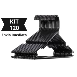 kit 120 cabide adulto preto