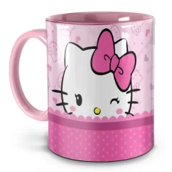 Caneca Hello Kitty Rosa – Presente Fofo e Kawaii