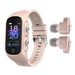 Relogio SmartWatch com fone de ouvido Bluetooth - Rosa