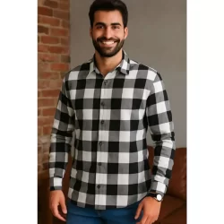 Camisa Masculina Xadrez Flanelada blusa de manga longa