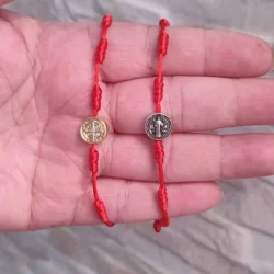 Pulseira Dos 7 Nós com medalha de São bento / RN/ Infantil/ Adulto