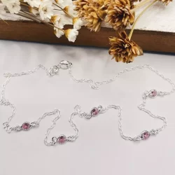 Choker com Pedras Rosa em Prata 925