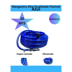 Mangueira de Jardim Siliconada Alta Qualidade Resistente Azul - 20 Metros