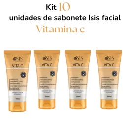 Kit com 10 unidades de Sabonete Líquido Hidratante Com Ácido Hialurônico Isis Make Up VITAMINA C