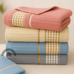 Kit 4 Toalha Tokio Banho Banhão Canelada Luxo 100% Algodão 140x75cm