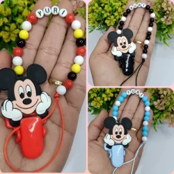 Prendedor de chupeta Mickey personalizado com nome
