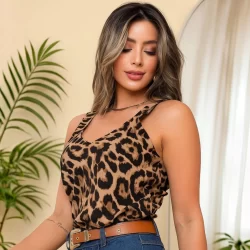 Blusa de Alça Larga Feminina Estampa |  Confortável | Moda Casual Verão | Estilosa e Fresquinha para o Dia a Dia