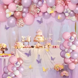 Kit 134 peças Balões 5" 10" 12" 18" Roxo rosa fosco Balão Para Festas e Aniversários