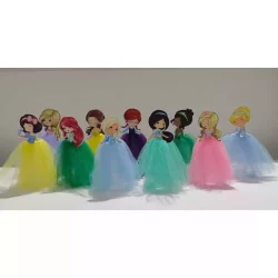 10 Tubetes - Princesas Aquarela Da Disney No Tule