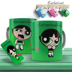Caneca Personalizada com nome Docinho Meninas Super Poderosas Xicara Porcelana