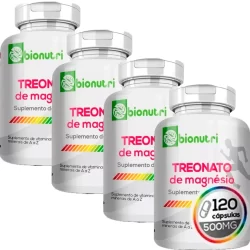 4x Treonato De Magnésio 120caps Original Bionutri