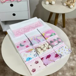 Kit com 10 Toalha de Ombro Bebê Tecido Atoalhado Felpudo Menino Menina
