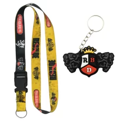 Kit Cordão Pescoço fecho engate + Chaveiro Emborrachado Rebelde RBD
