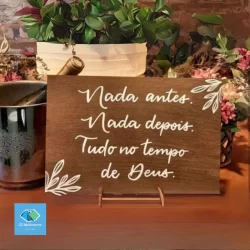 Placa De Casamento Madeirada Tudo No Tempo De Deus