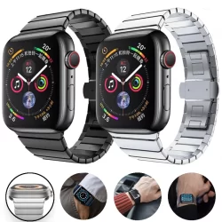Bracelete De Substituição Em Aço Inoxidável Compatível Com Metal Para Relógio Apple Ultra 49mm 8 7 45mm 41mm Smartwatch Inteligente 6 5 4 3 SE 44mm 42mm 40mm 38mm