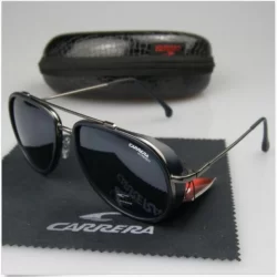 Novo Estilo Moda Moda Masculina Óculos de Sol Retro Grande Moldura Metálica Oval Polarizada Proteção Ultravioleta