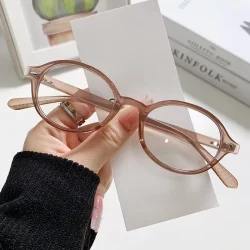 Oval Retro Novos Óculos Para Homens Mulheres Armação Preta Sem Maquiagem TR90 Armações De Sentido Avançado Moda Anti-Azu