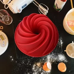 Forma de Bolo Vazada Espiral Silicone bolo torta pudim Livre de BPA