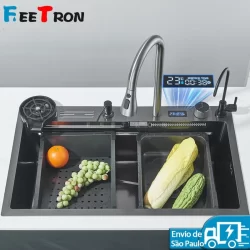 Kit Cuba De Cozinha Gourmet Completa Aço Inox Com Acessórios Mostra A Temperatura+ Torneira Gourmet