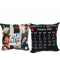 Almofada Personalizada Fotos Calendário Data de Namoro Casamento presente
