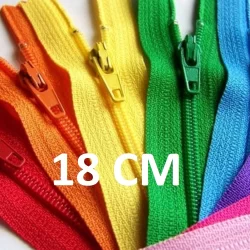 Zíper Nylon Fixo Fino 18 Cm - Kit 10 pçs